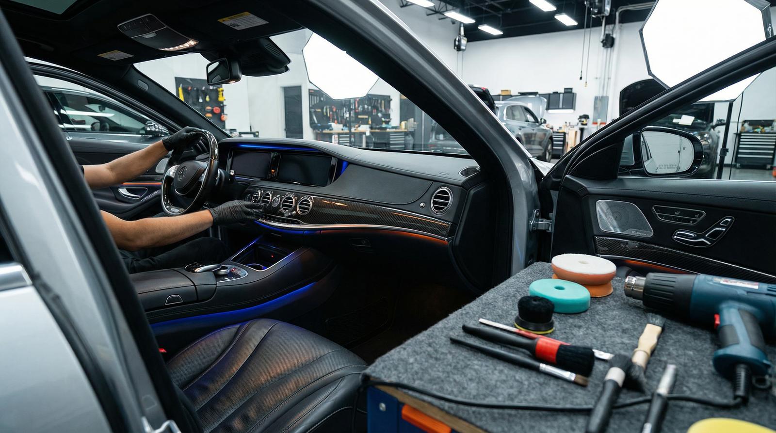 玩物社区改装视频-碳纤维内饰改装